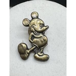 Disney Official Mickey Mouse Lapel Pin Gold Brass Tone Vintage